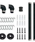 31.5 Inch Wall Mounted Pot Rack With Detachable Pan Lid Organizer And 14 Hooks Heavy Duty Iron In Matte Black components