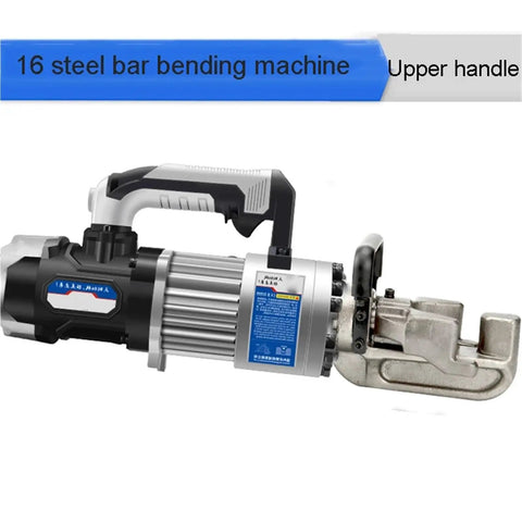 Heavy Duty Electric Hydraulic Rebar Cutter And Bender For 4-16mm Steel Bar showing upper handle and motor details.