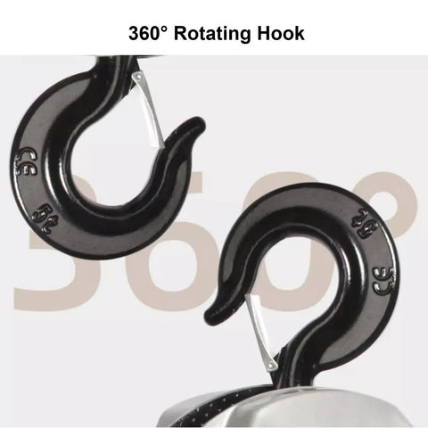 Hella Tough Hand Chain Hoist 2 Ton 4400 Pounds Capacity 19 Foot Lift Height G80 Alloy Chain dual swivel hooks detail