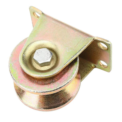 Baxnore V Groove Wheel with mounting bracket, steel wheel on zinc-plated metal, heavy-duty caster for sliding doors