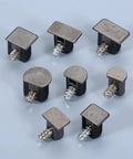 Heavy Duty Shelf Brackets Wall Mount Steel Cabinet Cupboard Support shown with eight metal pegs and pins for shelves