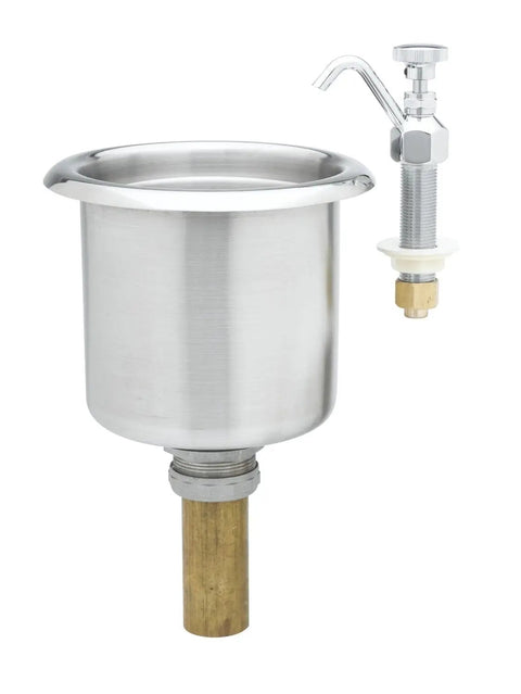 Dipperwell Faucet With 0.40 GPM Flow Tower And Bowl Assembly, Slick Polished Chrome Brass Body, Deck Mount