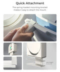 Quick attachment of Grab And Go Travel Magnetic Airplane Phone Holder With 360 Degree Rotation Swivel Head in airplane tray.
