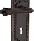 Egg And Dart Plate Passage Lever With Keyhole Fleur Lever Timeless Bronze Finish For One Door Complete Set For Both Sides