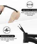 Hands stretching Internal Housing Damper Foam Sleeve For Bicycle Cables 63 Inch, showing flexible soft sponge material.