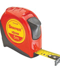 Red 5m Retractable Metric Pocket Tape Measure With Nylon Coating Self Adjusting End Hook And Steel Belt Clip