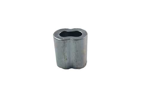 Mil Spec Zinc Plated Copper Swage Sleeves Clip and Ferrules One Quarter Inch Oval Duplex Wire Rope Cable Crimping Loop Fittings Heavy Duty Pack of Ten For Galvanized and Stainless Steel Wire, 1/4 in oval sleeve