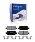 Rear Brake Kit With 11.46 Inch Rotors And Ceramic Pads For Nissan Juke Sentra Altima Maxima, brake pads and hardware next to box
