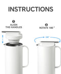 Instructions for Real Deal Thermal Coffee Carafe Holds Fifty Ounces Advanced Vacuum Insulated Stainless Steel Beverage Dispenser.