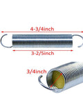 Heavy Duty Recliner Sofa Springs Pair Four Point Seven Five Inch Overall Length Three Quarter Inch Coil Diameter Silver Steel.
