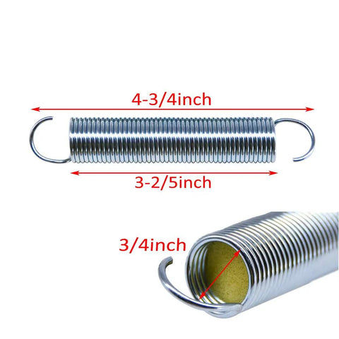 Heavy Duty Recliner Sofa Springs Pair Four Point Seven Five Inch Overall Length Three Quarter Inch Coil Diameter Silver Steel.