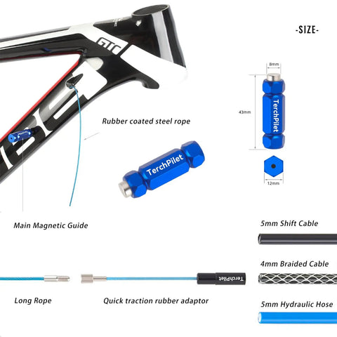 Internal Cable Routing Tool Kit For Bikes That Lets You Install 4-5.5mm Cable Housing Hydraulic Hose And DI2 E Tube With Guide