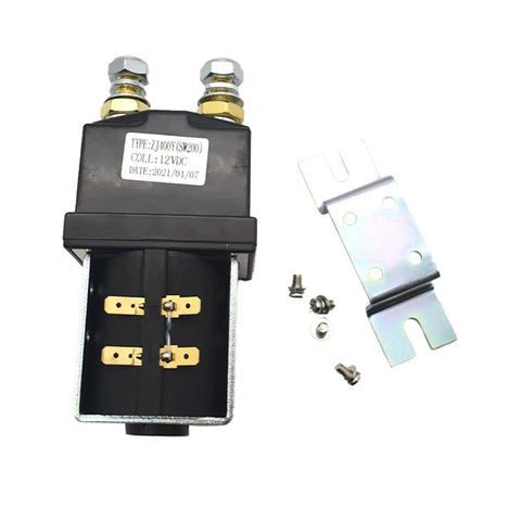Solid SW200 Fully Electric Contactor For ZJ400Y Stacker Relay in silver with mounting bracket and screws.