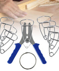 Spring Loaded Feather Tong Miter Clamping Set For Woodworking Pros With 8 Heavy Duty Vise Tools Perfectly Built To Hold Trims And Frames Tight During Glue Ups Like A Total Breeze, stainless steel plier and clamps