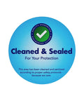 Dang Tough Blue Tamper Seal Labels Plus 2 Inch Round Writable Security Stickers With Clean Peeling Adhesive For Appliances And Moving Boxes In 500 Count Pack on a blue background.
