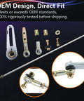 21-Inch Transmission Column Shift Linkage Kit for GM TH-200 200-4R TH-350 TH-400 4L60 4L60E 4L80E 700-R4 Universal Plug-and-Play Complete Kit With Rod Ends, Bushings, Washers, Nuts And Bolts. 21-inch metal linkage kit with rod ends and hardware