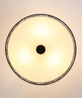 Top view of Crystal 4 Light Bathroom Vanity Light Fixture With Chrome Finish, showing circular design and illumination.