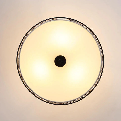 Top view of Crystal 4 Light Bathroom Vanity Light Fixture With Chrome Finish, showing circular design and illumination.