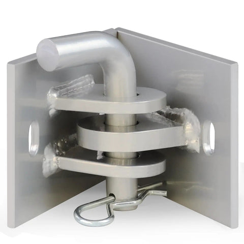 Heavy Duty Floating Dock Hinge Kit With Male And Female Brackets And Hinge Pin, Marine Grade Steel Backer Plate, Rustproof Dock Connector Hardware For Stable Waterfront Ramps