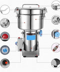 Industrial Grade Electric Grain And Spice Grinder Pro Grade Stainless Steel with component details and controls.