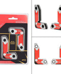 Heavy Duty 2-Piece Magnetic Welding Clamps For Perfect 30 60 And 90 Degree Angles With Super Strong Iron Boron That Holds Tight Up To 30kg Pull Off Force For All Your Welding Soldering And Pipe Projects This Tool Is A Total Game Changer For Any Pros Or - Two red and silver magnetic clamps in packaging, ideal for precise angle setups.