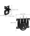 Black Metal Sliding Door Hardware Kit With Heavy Duty Closet Door Pulleys For Ultra Smooth Silent Operation Perfect For Barn Doors And Wardrobe Cabinets Featuring Robust Load Bearing Wheels That Fit T Shaped And U Shaped Tracks Boosts Home Value Now, 8cm part