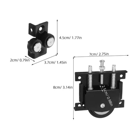 Heavy Duty Sliding Closet Door Roller Kit For Cabinets Wardrobes Rail Pulleys With Strong Load Bearing Smooth Silent Operation On U Shaped Tracks For Busy Households Gliding Like Butter No Drama Ever, black nylon rollers, 8cm