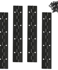 4 Pack 8 Inch Black Stainless Steel Piano Hinges Heavy Duty Continuous Hinges For Cabinet Doors Pre Drilled With Screws and screws.