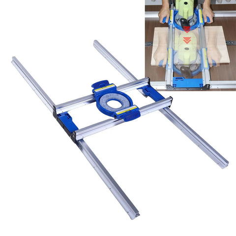 Aluminum Router Sled Kit With Precise Guide Rail And Low Friction Slide For Wood End Face Flattening Slab Jig in use on woodwork