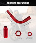 Rock Solid 90 Degree Throttle Cable Adjuster For Dirt Bikes And Street Motorcycles Slick Aluminum Alloy dimensions in red color.
