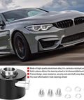 Badass Quick Release Steering Wheel Hub Adapter Kit Three Quarter Inch Shaft Size Blue Oxidized Aluminum Alloy Racing Disconnect Center on car.