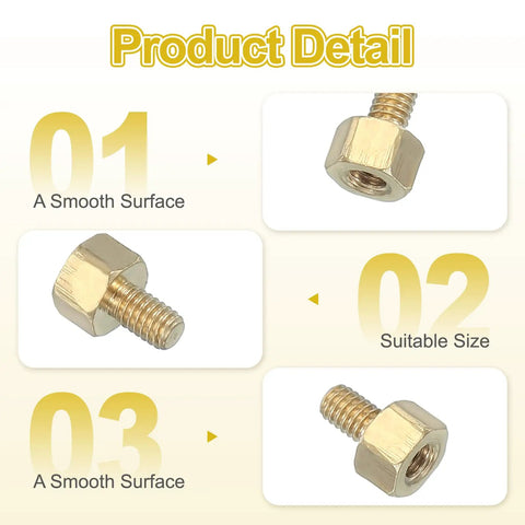 Rock Solid M2.5 Female Thread Hex Brass Standoff Providing A No Sweat Setup For FPV Drone And Quadcopter PCB Separator fifty piece pack showing smooth surface and suitable size.
