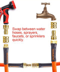 Heavy Duty Garden Hose Quick Connect Fittings Set For Three Quarter Inch Hoses Brass Construction With Leak Free Seal