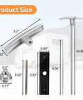 Diagram of RV Waste Valve Replacement Kit With Aluminum Dump Valve Handle And Sewer Extension Tubes, dimensions labeled
