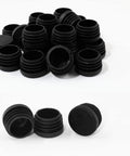 12 Pcs Round Plastic Hole Plugs 25mm Black End Caps For Tubing Glides Ideal For Table And Chair Legs End Inserts Covers Fits 25mm