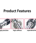 Pro-Grade Ground Ball Screw For CNC Machines, P4 Or C5 Precision, 50mm Diameter, 6mm Lead, 2000mm Length (78.74 Inches) With Nut, showing product features: high precision, high stiffness, superabrasive.