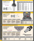 Catalog page of CAT 40 ER collet chuck sets, including 20CrMnTi steel tool holders and specifications, for CNC machining.