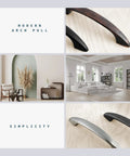 Oil Rubbed Bronze Dresser Handles 10 Pack Modern Arched Cabinet Pulls For Drawers And Cabinets Minimalist Slim Design