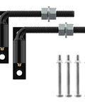 5/8 In J-Bolt Gate Hinge Set, Heavy-Duty Steel For Wooden And Iron Gates, Hole Base Mount, Black Powder Coated, Rust-Resistant