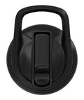 Top view of black leak-proof lid for Dope Soaring Sailplane Pilot Water Bottle For Glider Enthusiasts Stainless Steel Insulated Hydration Bottle Keeps Drinks Cold Or Hot On The Fly Perfect Gift For Aviation Fans And Flight Hobbyists.