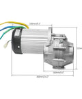 Pump Up Your Build With This Bad Boy Brushless Electric Motor 2500W 60V 5000RPM showing detailed dimensions and wiring connections.