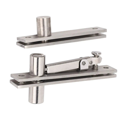 Stainless Steel Pivot Hinge With 360 Degree Rotation And 300 Lbs Load Bearing Concealed Door Hinge With Adjustable Extension For Wooden And Aluminum Frame Doors Built Tough And Durable, side view.