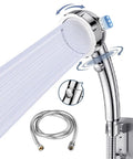 Detachable Handheld Shower Head With Hose And Holder, High Pressure Shower Head With 3 Spray Modes And On Off Switch, Water Saving Pause Feature, Easy Install, Three Pack Set