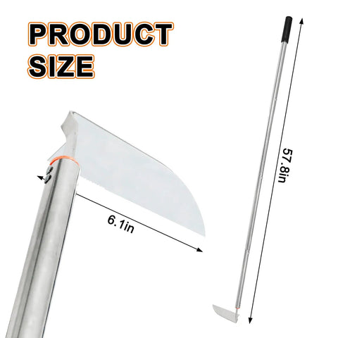 Japanese Weeding Sickle Hoe With Adjustable Long Handle For Standing Weeding featuring 57.8in handle and 6.1in blade