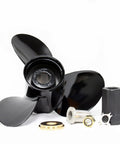 BlackMax 3 Blade Aluminum Propeller For 12 3 Quarter Inch Diameter 21 Pitch Right Hand Rotation Flo Torq II Hub Phantom Black Finish OEM Replacement Prop with accessories