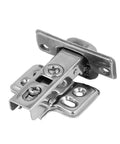 Top Rated 304 Stainless Steel Cabinet Concealed Hinges Full Overlay Cupboard Door Hardware Silver Tone, smooth glide hinge close-up.