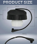 Gas Cap Replacement for 2000-2020 Ram 1500 2500 3500 and Fits Charger Challenger Dakota Grand Caravan with dimensions