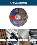 6 Inch Aluminum Oxide Depressed Center Cut Off Wheels For Metal Fabrication applications on cast iron, metal, fiberglass, stainless steel