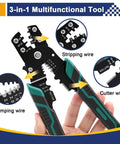 3-in-1 multifunctional tool for crimping, stripping, cutting wire from All-In-One 125 Pcs Heat Shrink Ring Wire Connectors Kit