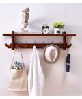 Heavy Duty Wall Mounted Coat Hooks Rack Combines Classic Vibe for Securing Coats Hats Jackets Keys Towels in Kitchen Closet Living Room with shelf.